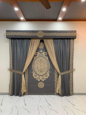 Imperial Luxe Drapes Royal Pattern with Curtain Box