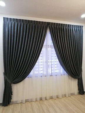 Minimalist Double Curtain Set with Tiebacks