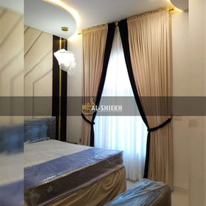 Elegant Dual-Layer Curtain Set with Net Top and Tiebacks