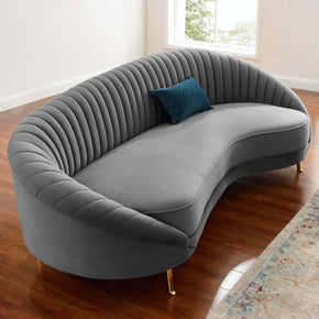 3-Seater Curve Sofa with Lined Frame & Graphic Cushions