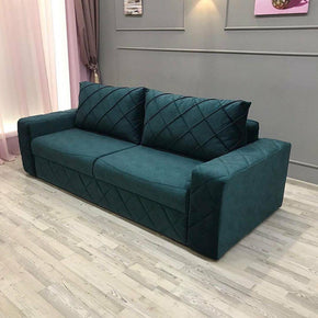 3-Seater Sofa with Cross Patterned Frame & Pillars