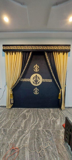 Grand Luxe Double-Layer Curtain with Detailed Bunch & Box