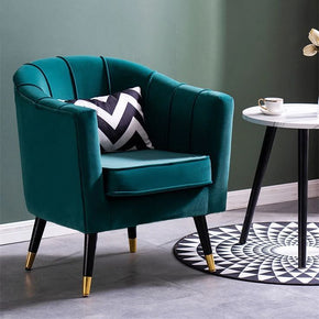 Accent Chair with Lines Design and Comfortable Cushion for Relaxed Seating