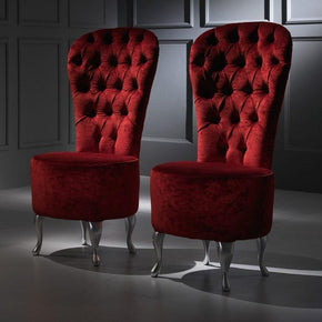 Elegant Long Chair with Tufted Front Design and Round Shaped Seat