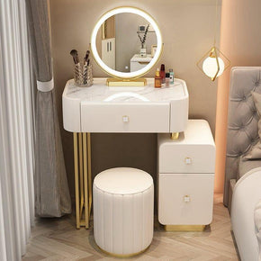 Elegant Dressing Table with Touch LED Mirror and Storage Drawers