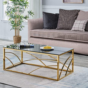 Long Glass Center Table with Elegant and Sturdy Stand Base