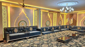 Fancy Arabic Majlis Seating with Tufted Backrest & Plain Seat – Barras Style Design