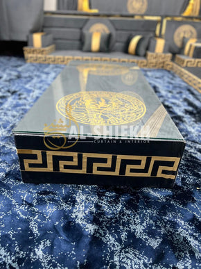 Arabic Majlis Center Table – 6-Inch Height with Versace Border on All Sides