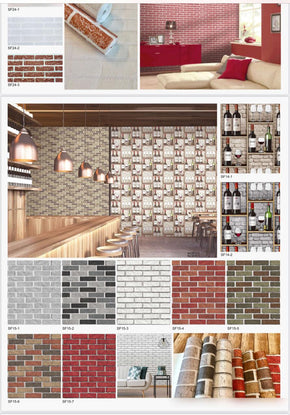 Korean Classical Brick Pattern Wallpaper – Multi & Single Color Options, Washable & Stylish