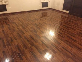Wood Floor Tiles – Glossy Finish, Dark Brown Color