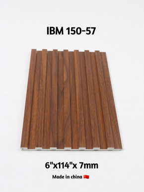WPC Wall Panel – Wood Brown | 6" x 114", 7mm Thickness | Waterproof Decorative Panel